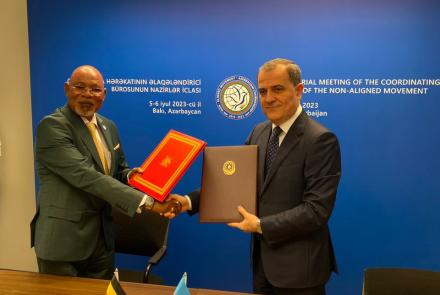 Uganda and Azerbaijan Ministers of Foreign Affairs signed a Memorandum of Understanding